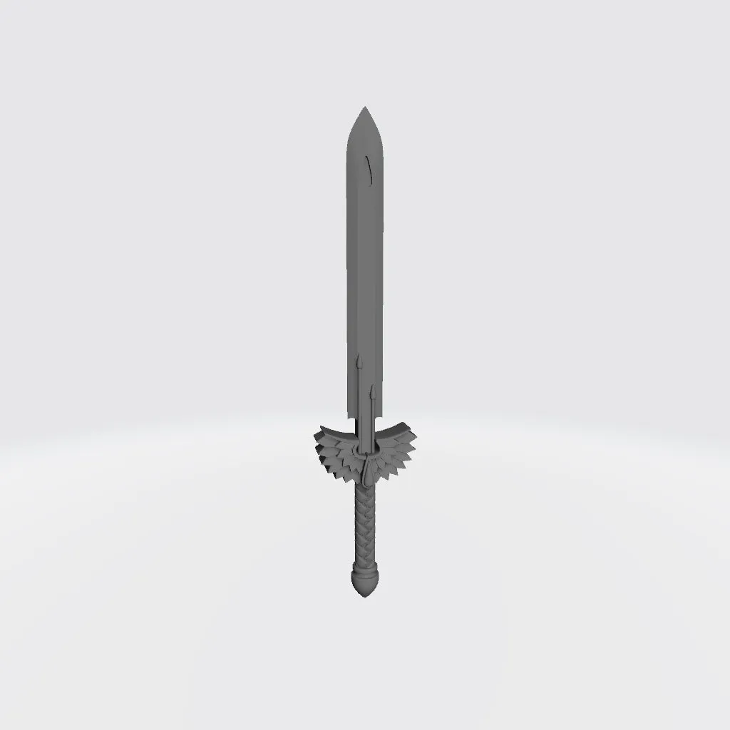 Blood Drop Power Sword with Wings: Warhammer 40K JoyToy Compatible Space Marine 1:18 Action Figure 4" Custom Part