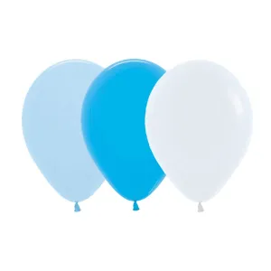 Blue & White Balloons - 12 Pkt