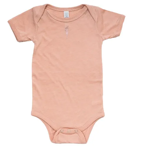 Blush Baby Vest With Rose Gold  Lightning Bolt Detail (single)