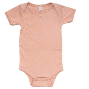 Blush Baby Vest With Rose Gold  Lightning Bolt Detail (single)