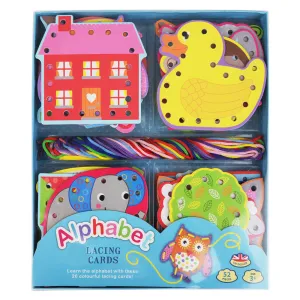 Buddy & Barney®  Alphabet Lacing Card Set