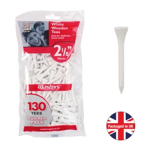 Bumper Bag (130) Wooden tees 2 1/4" white