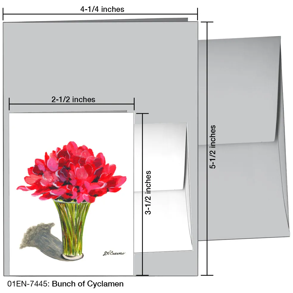 Bunch Of Cyclamen, Greeting Card (7445)