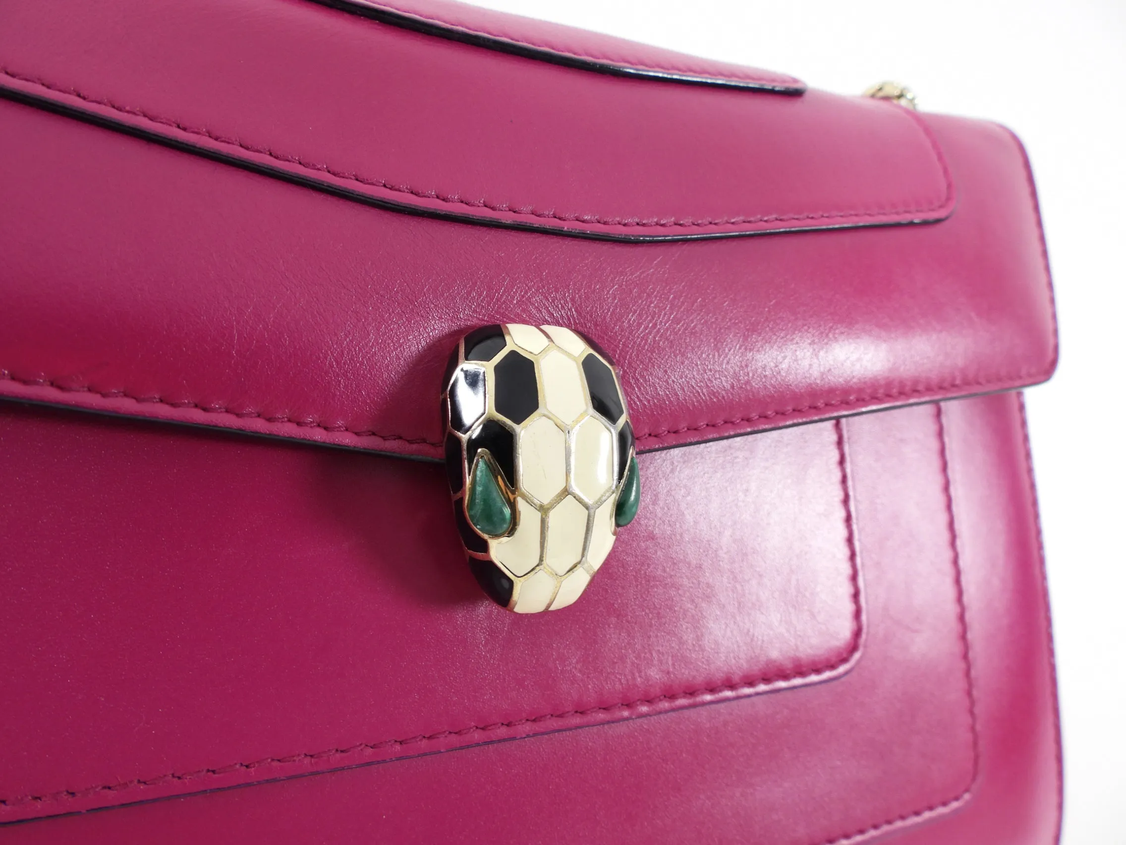 Bvlgari Serpenti Forever Medium Flap Bag Magenta Fuchsia