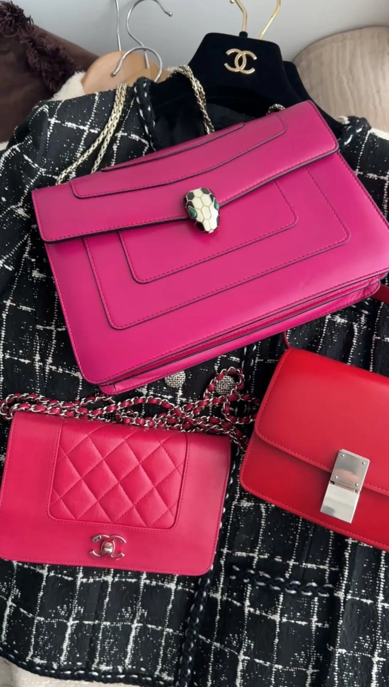 Bvlgari Serpenti Forever Medium Flap Bag Magenta Fuchsia