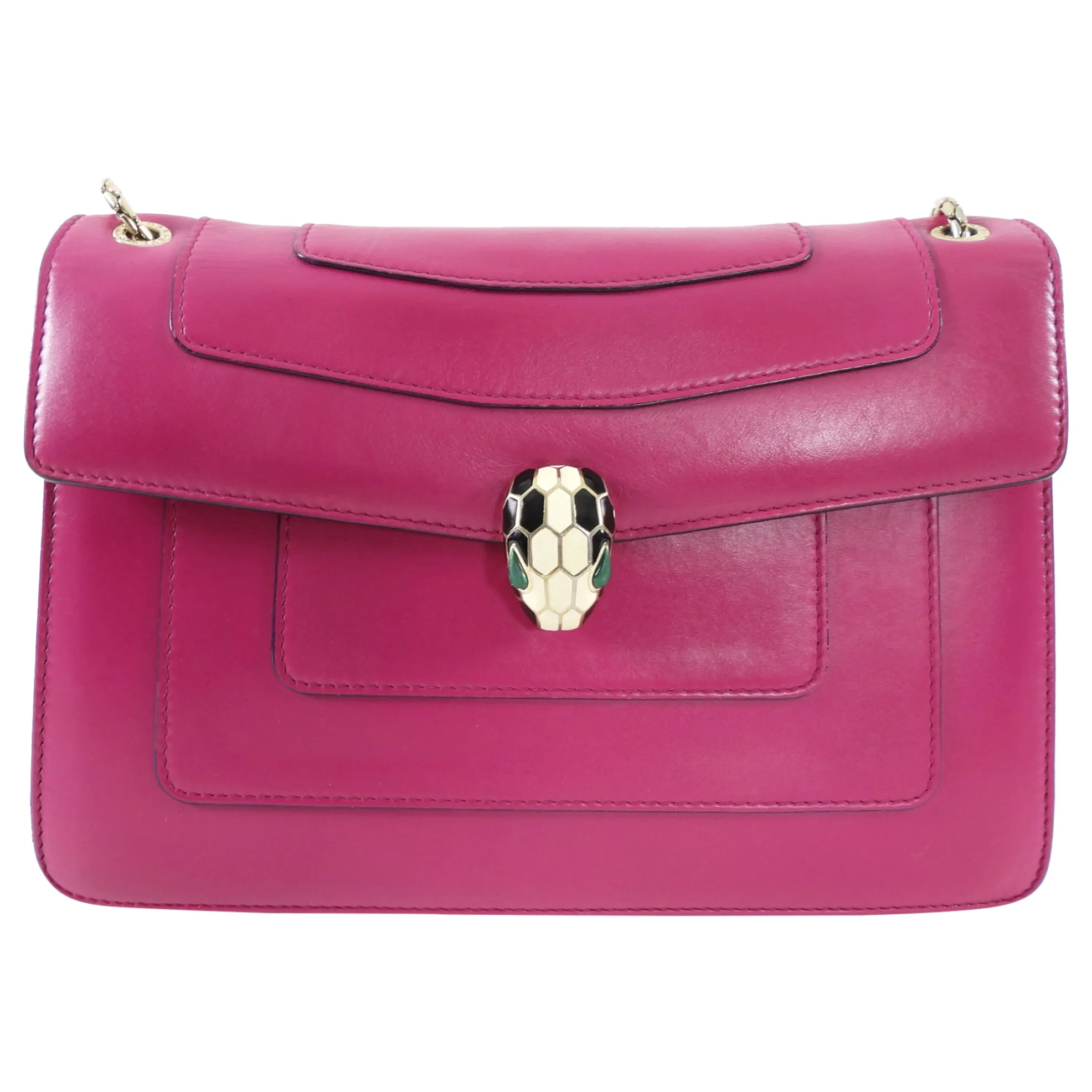 Bvlgari Serpenti Forever Medium Flap Bag Magenta Fuchsia