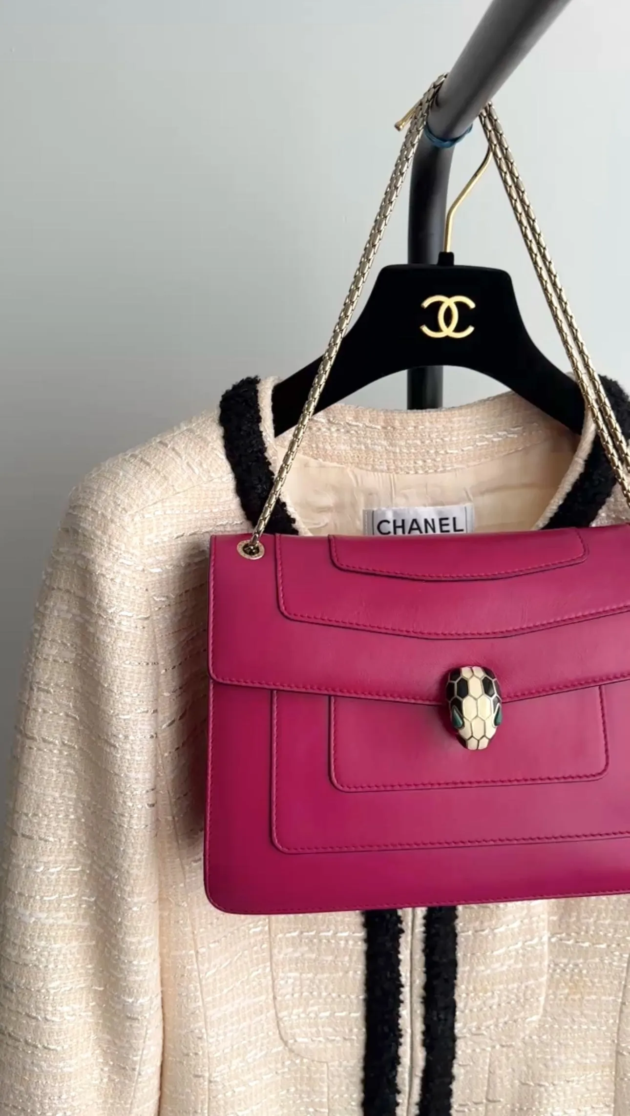 Bvlgari Serpenti Forever Medium Flap Bag Magenta Fuchsia