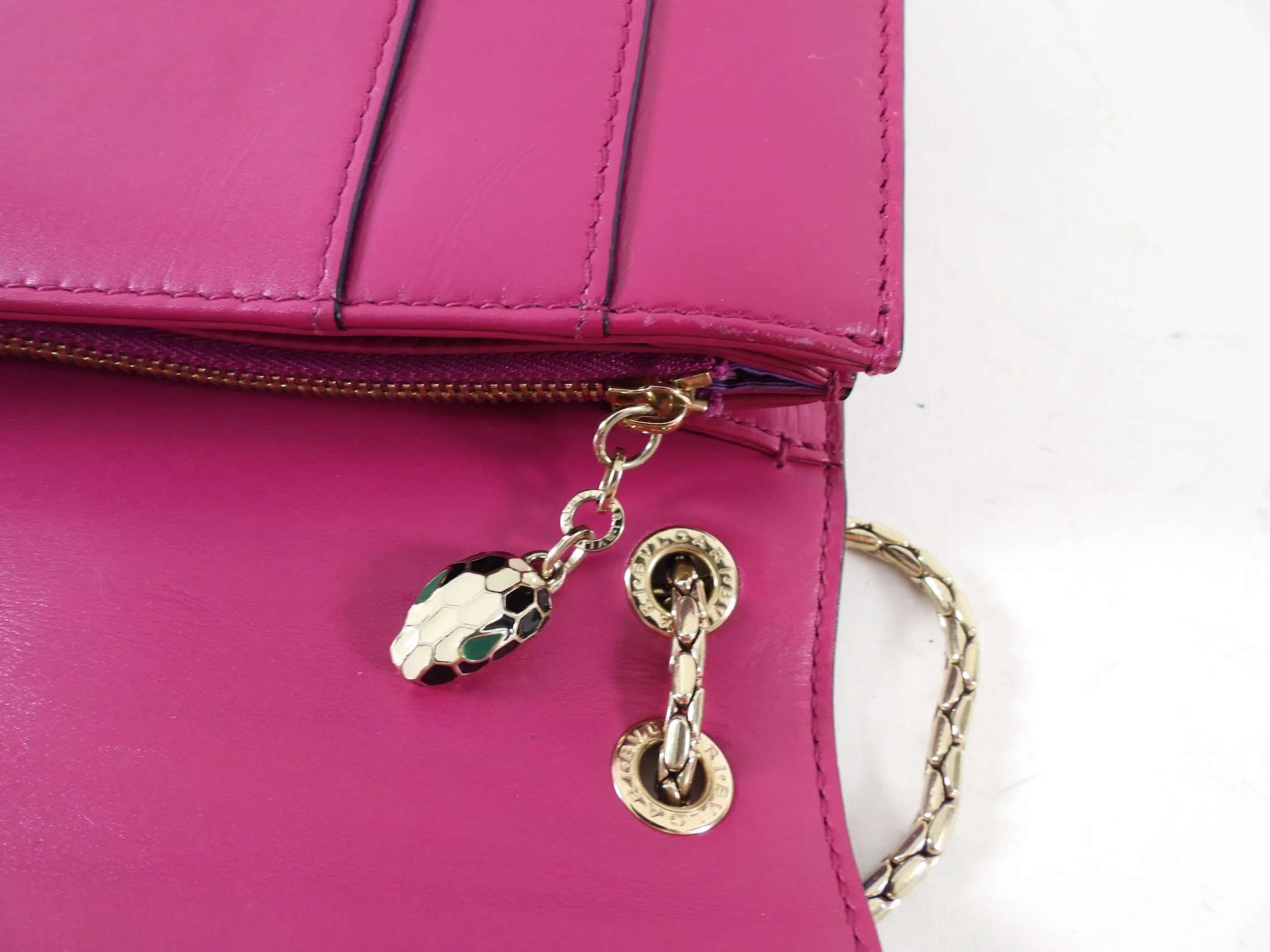 Bvlgari Serpenti Forever Medium Flap Bag Magenta Fuchsia