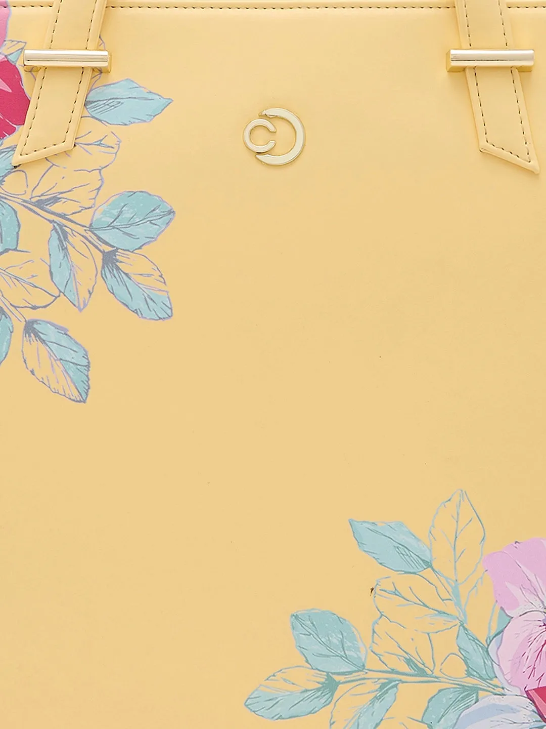 Caprese Shanaya Laptop Bag Large Printed Yellow
