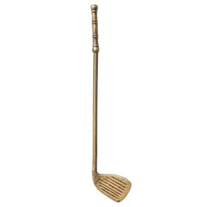 Cast Aluminum Golf Club In Antique Brass Finish