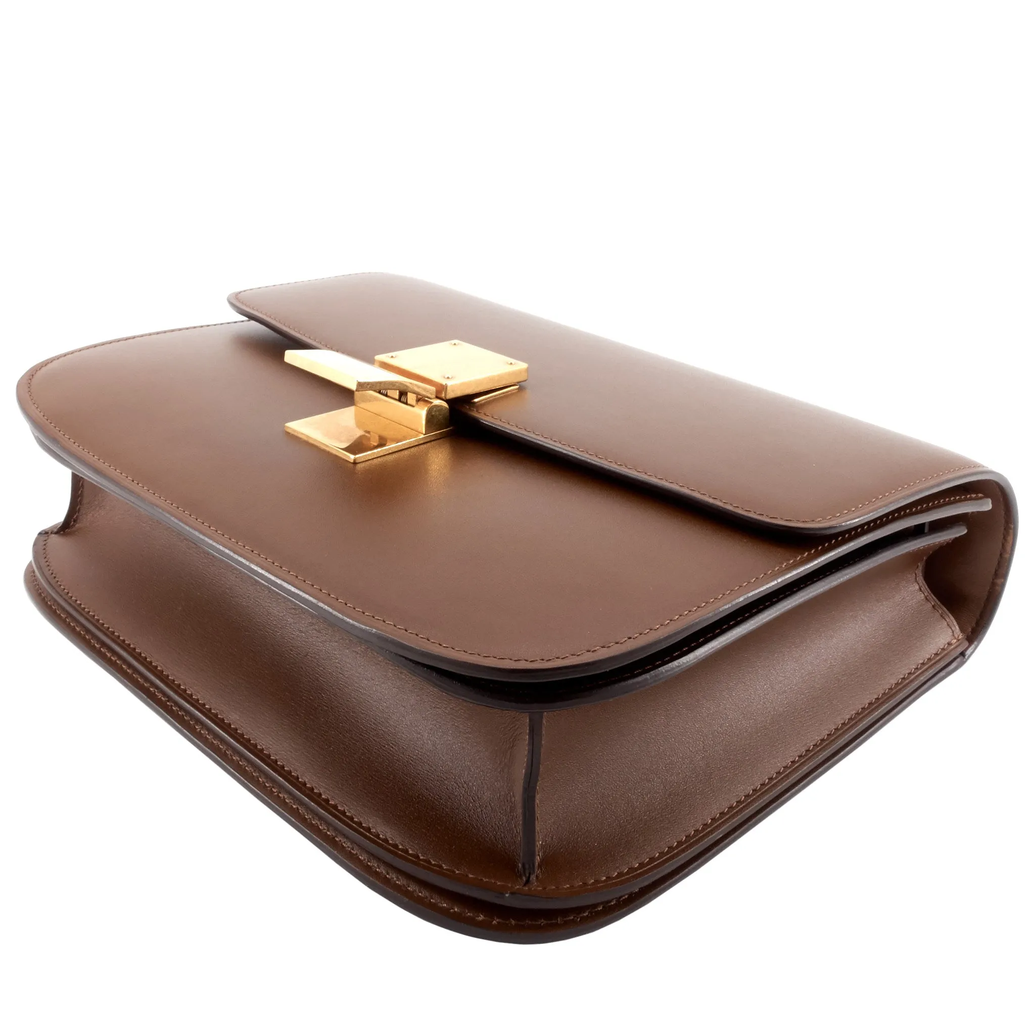 CELINE Classic Box Flap Medium Calfskin Leather Bag