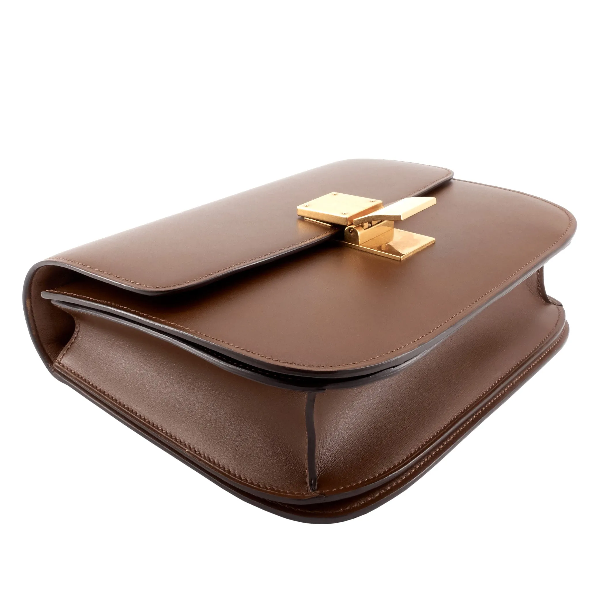 CELINE Classic Box Flap Medium Calfskin Leather Bag