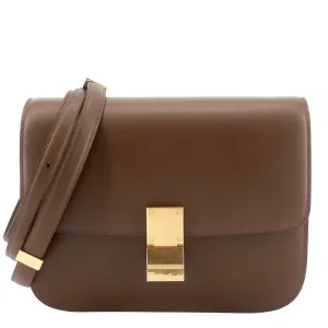 CELINE Classic Box Flap Medium Calfskin Leather Bag