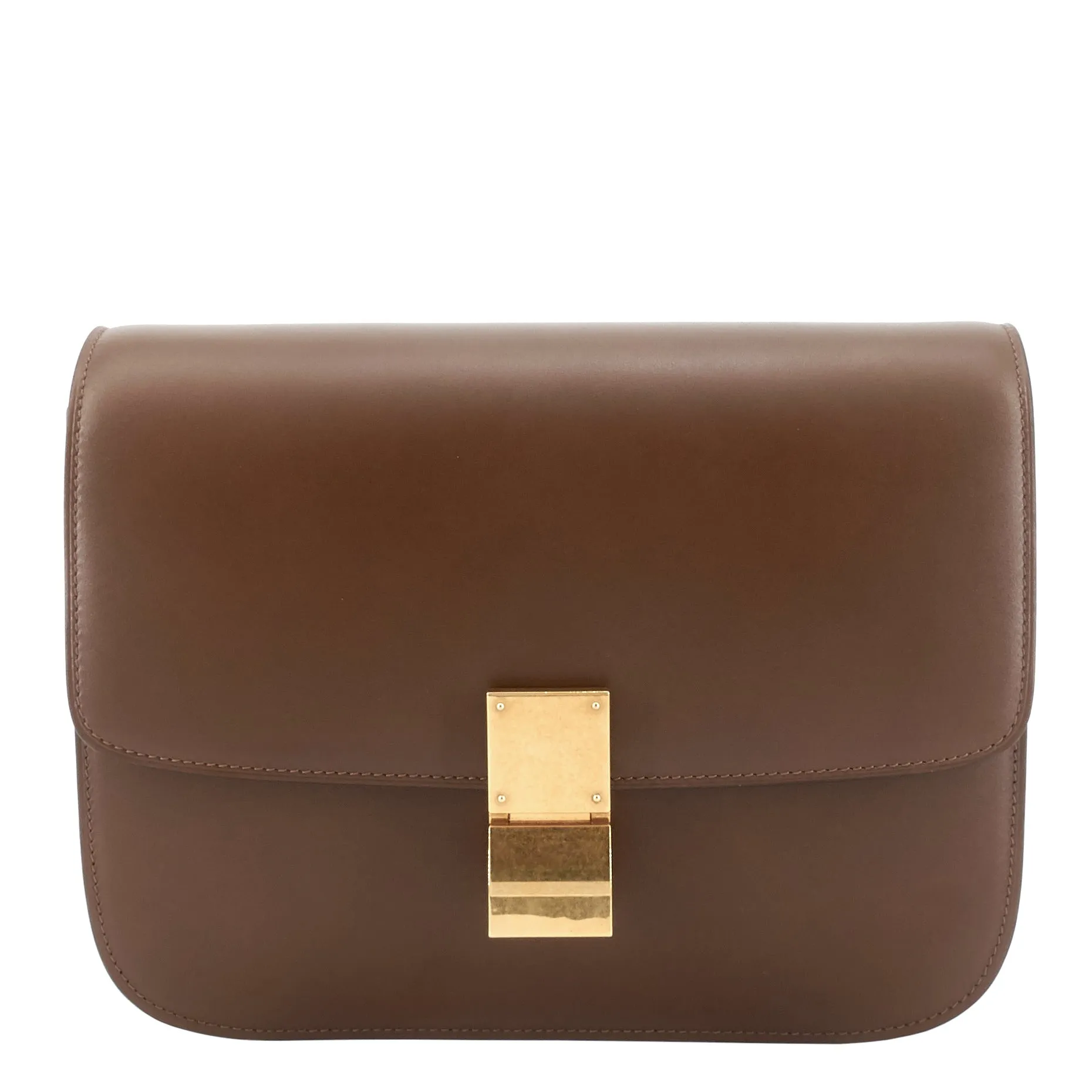 CELINE Classic Box Flap Medium Calfskin Leather Bag