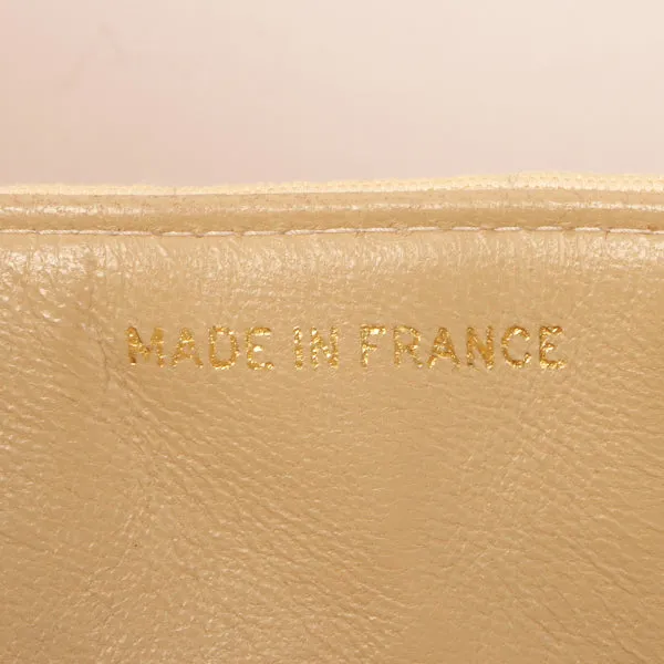 Chanel Around 1995 Made Canvas Logo Print Classic Flap Chain Bag Maxi Beige