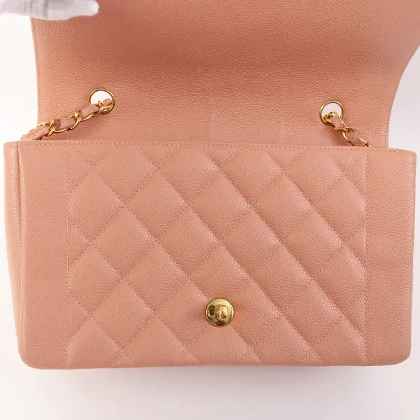 Chanel Around 1995 Made Caviar Skin Diana Flap Chain Bag 25Cm Baby Pink