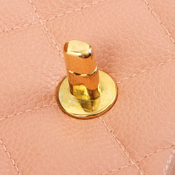 Chanel Around 1995 Made Caviar Skin Diana Flap Chain Bag 25Cm Baby Pink