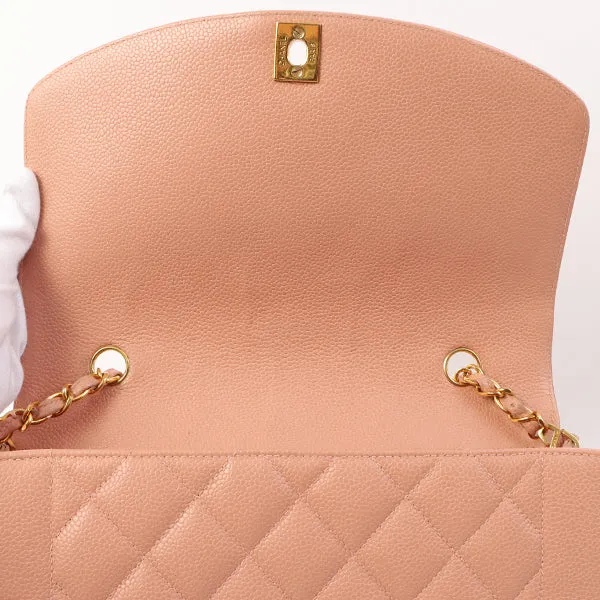 Chanel Around 1995 Made Caviar Skin Diana Flap Chain Bag 25Cm Baby Pink