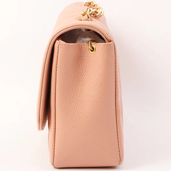 Chanel Around 1995 Made Caviar Skin Diana Flap Chain Bag 25Cm Baby Pink