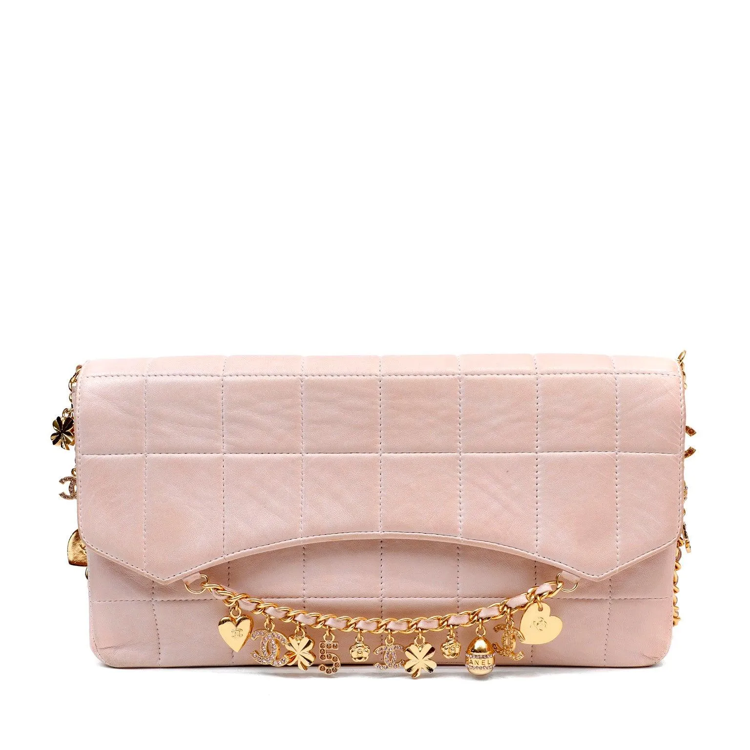 Chanel Blush Lambskin Lucky Charms Chain Flap Bag