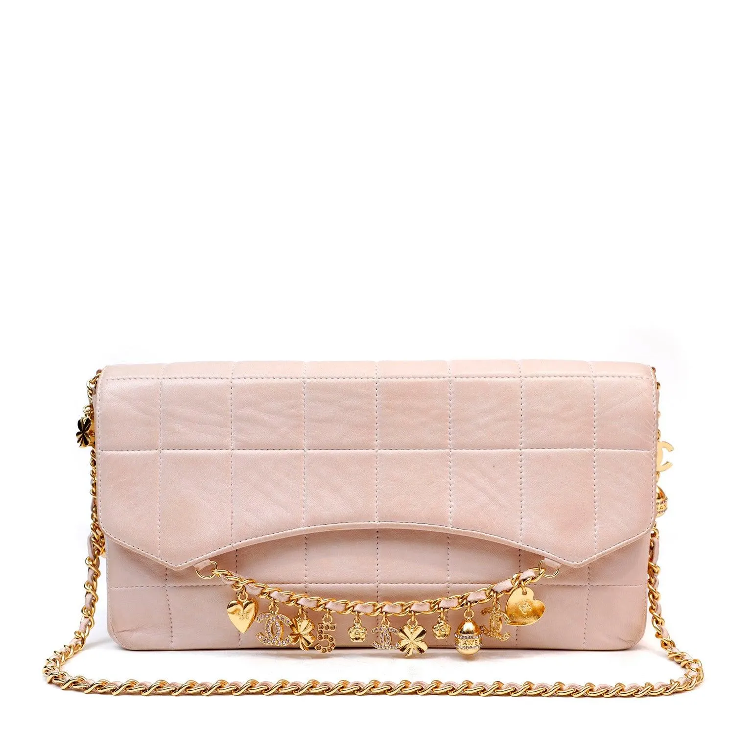 Chanel Blush Lambskin Lucky Charms Chain Flap Bag