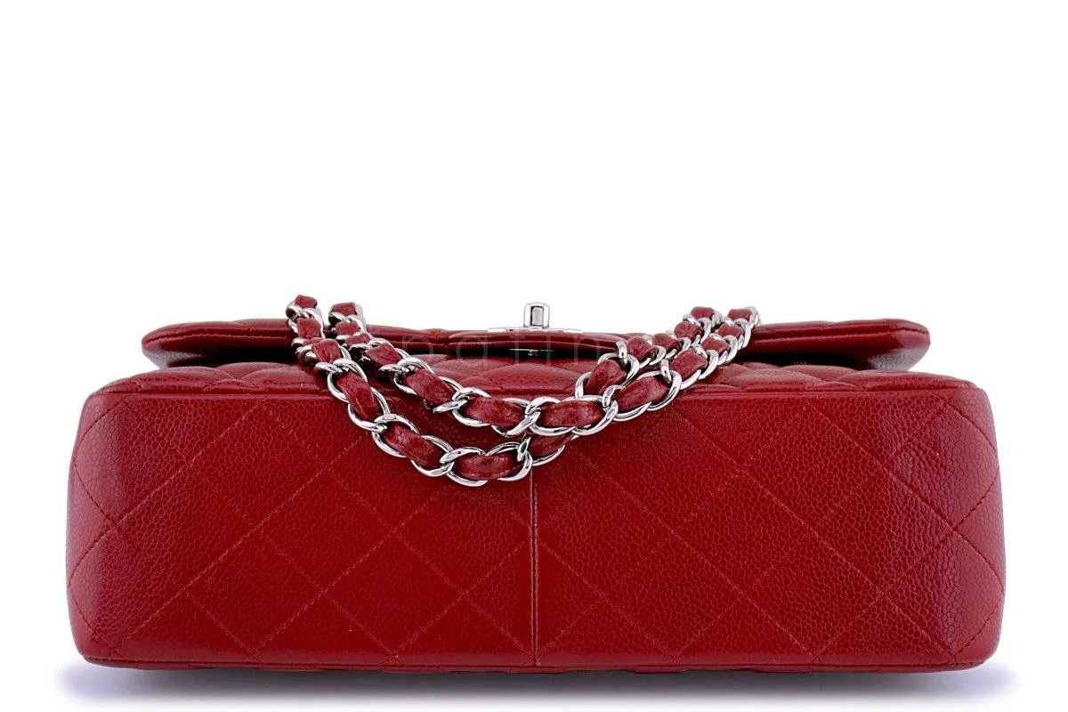 Chanel Red Caviar Jumbo 2.55 Classic Double Flap Bag SHW