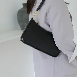Chic Womens Leather Shoulder Bag Black Crossbody Purses For Women
