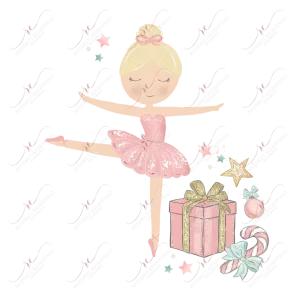 Christmas Ballerina - clear cast decal