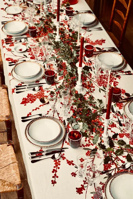 Christmas Crackers with 'Les Airelles' Print and Red Velvet Bows, Box of 6 (UK ONLY)