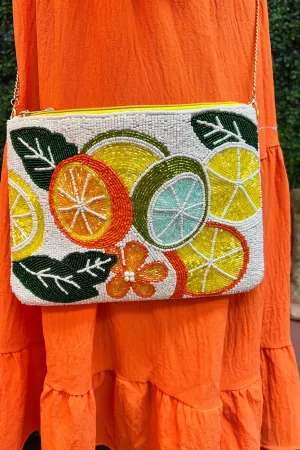 Citrus Fruit Beaded Bag