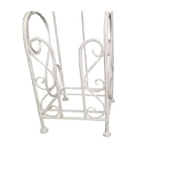 Classic Free standing Metal Toilet Paper Holder, Off White-Benzara