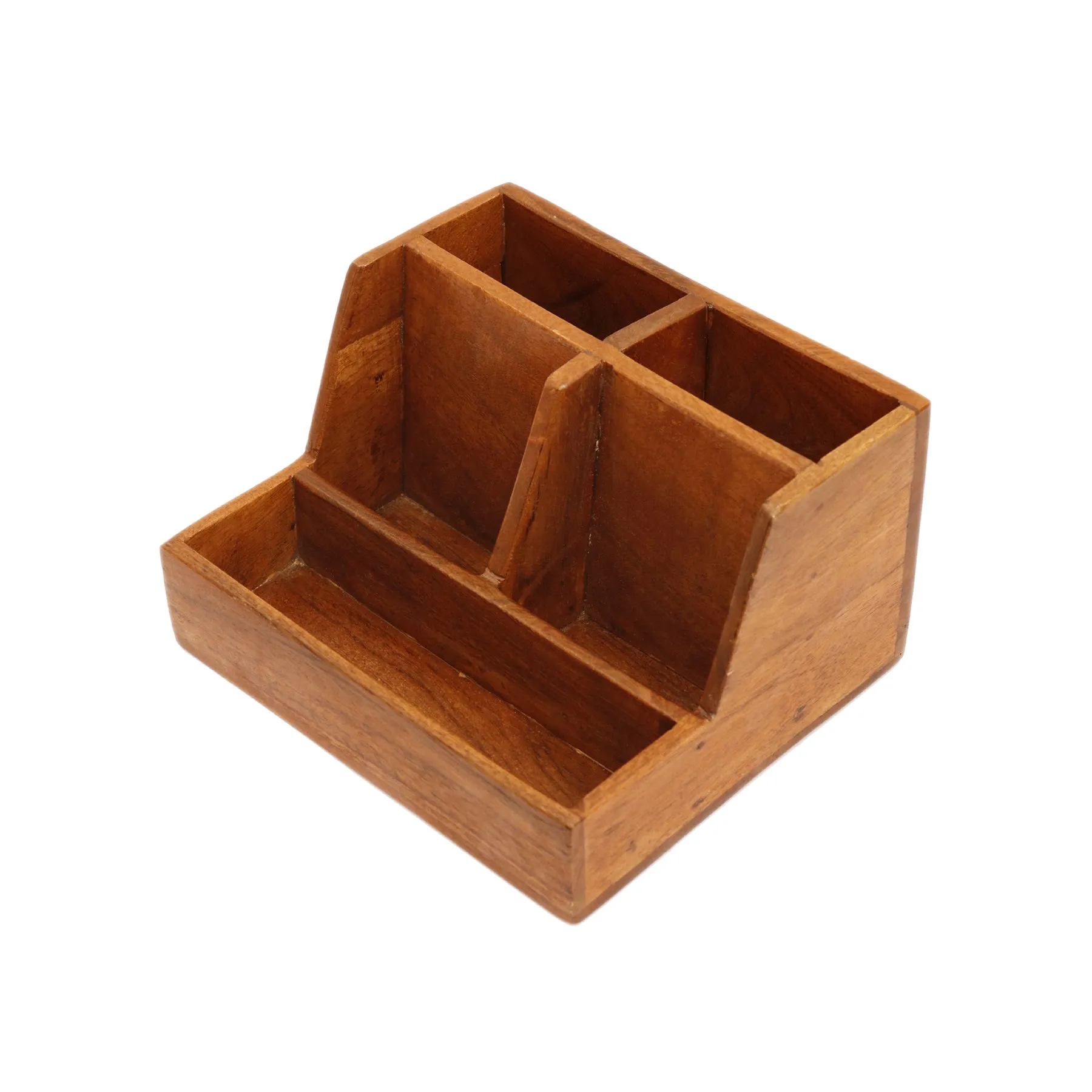 Classic Natural Tone Multiple Slot Handmade Desk Organizer