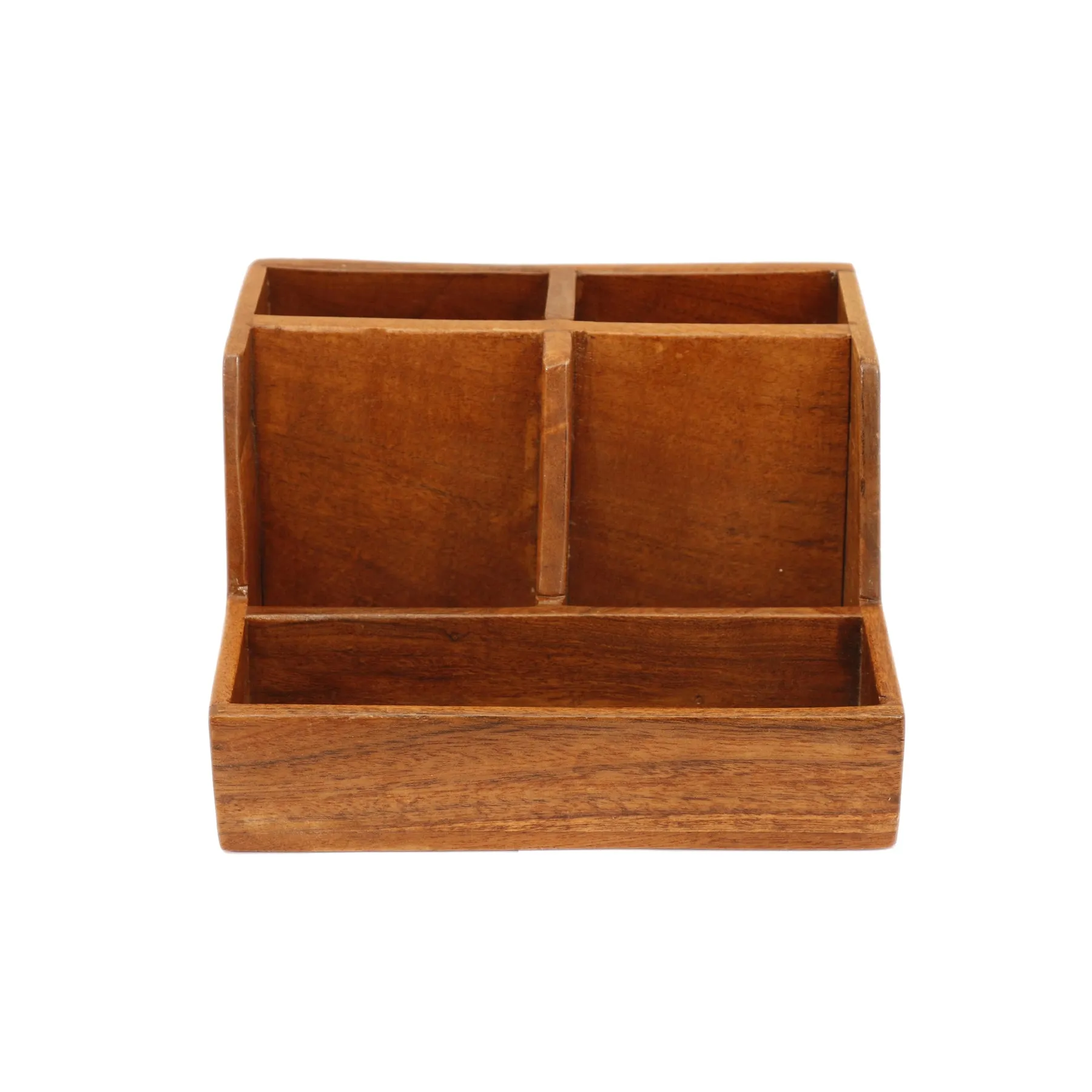 Classic Natural Tone Multiple Slot Handmade Desk Organizer