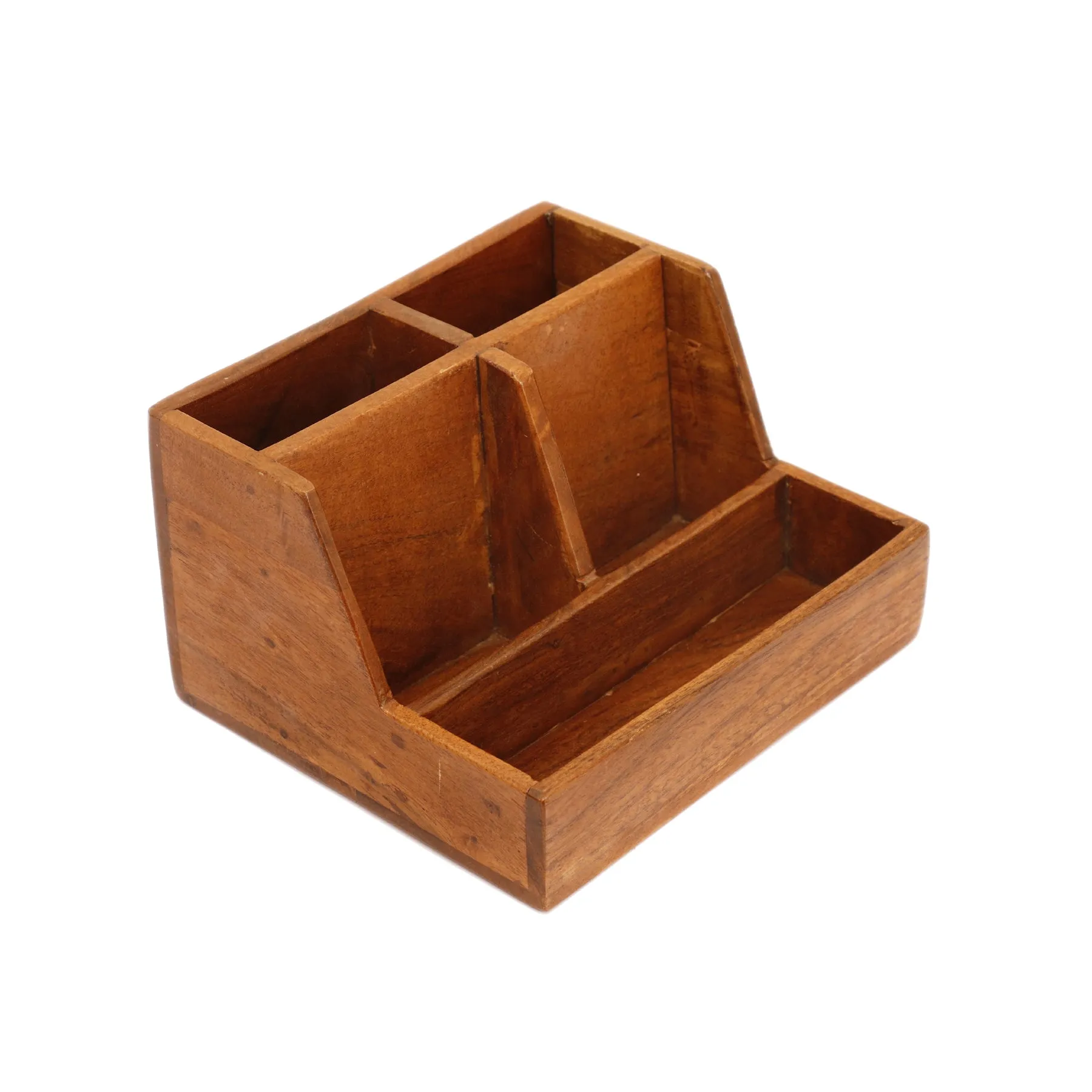 Classic Natural Tone Multiple Slot Handmade Desk Organizer