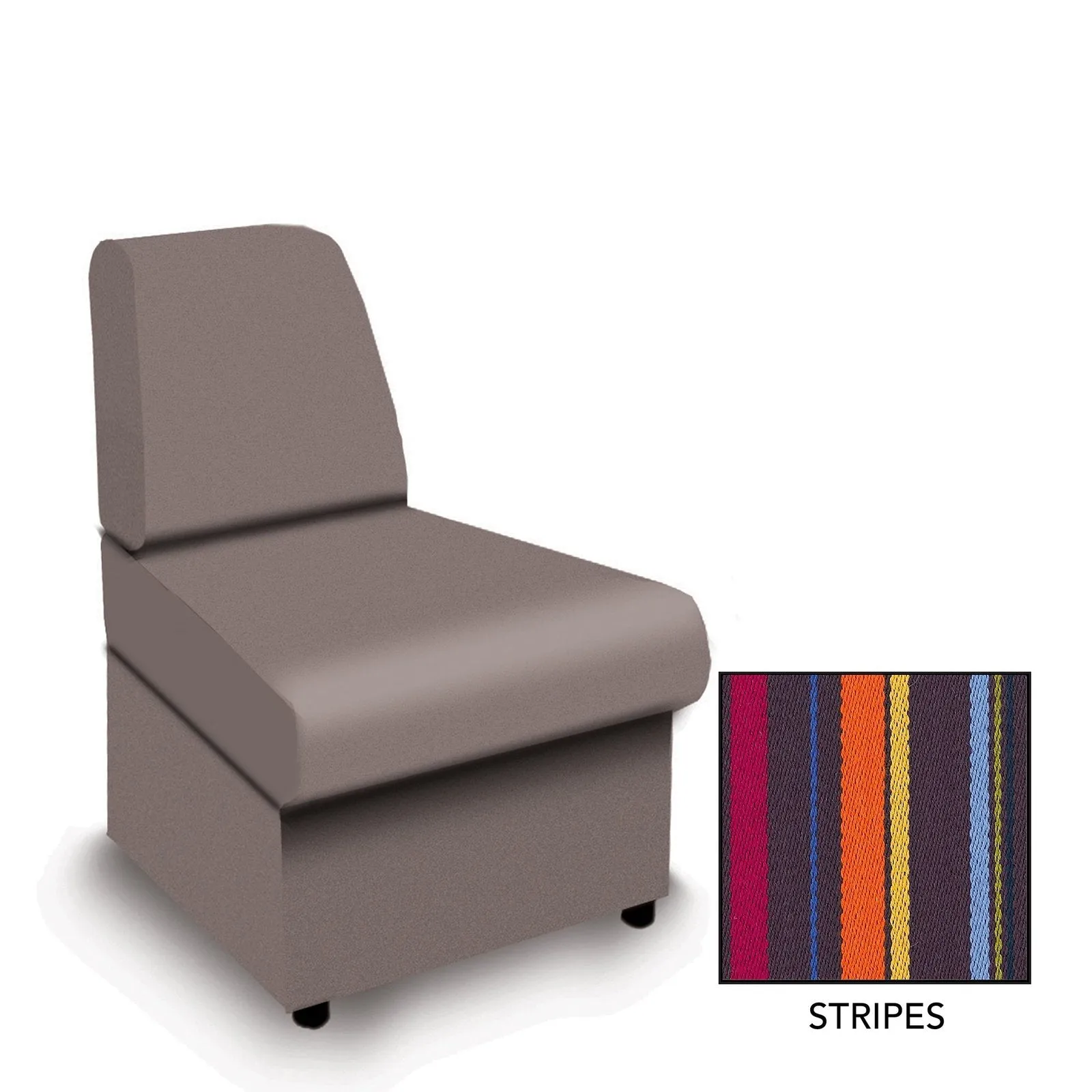 Contemporary Modular Fabric Low Back Sofa - Convex