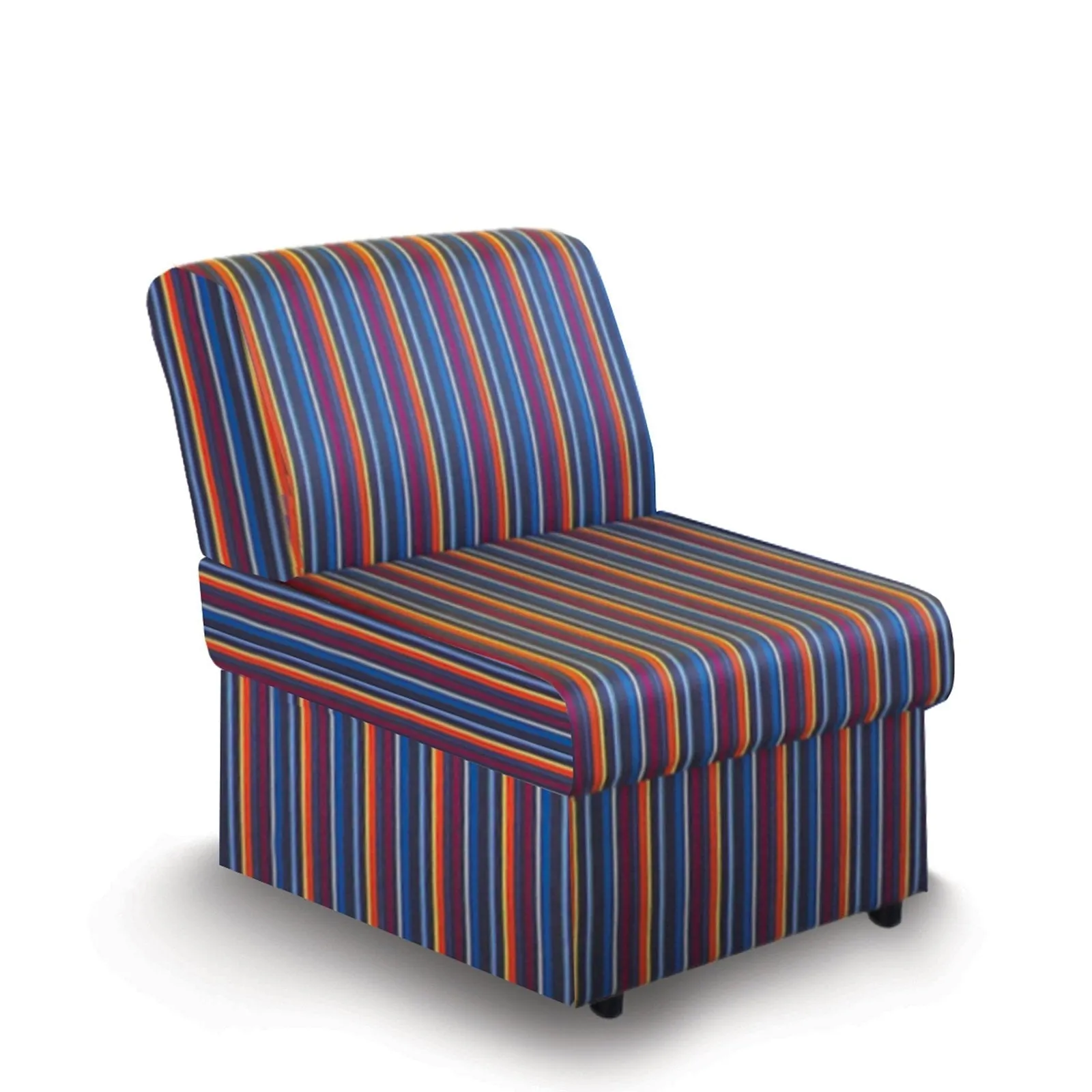 Contemporary Modular Fabric Low Back Sofa - Rectangular
