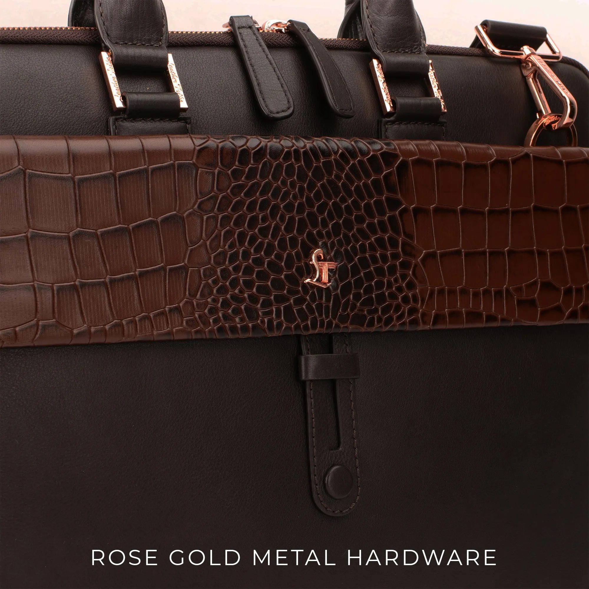 Corporate New Year Gift | Loop II | Pure Leather Laptop Bag for Men | Color: Brown
