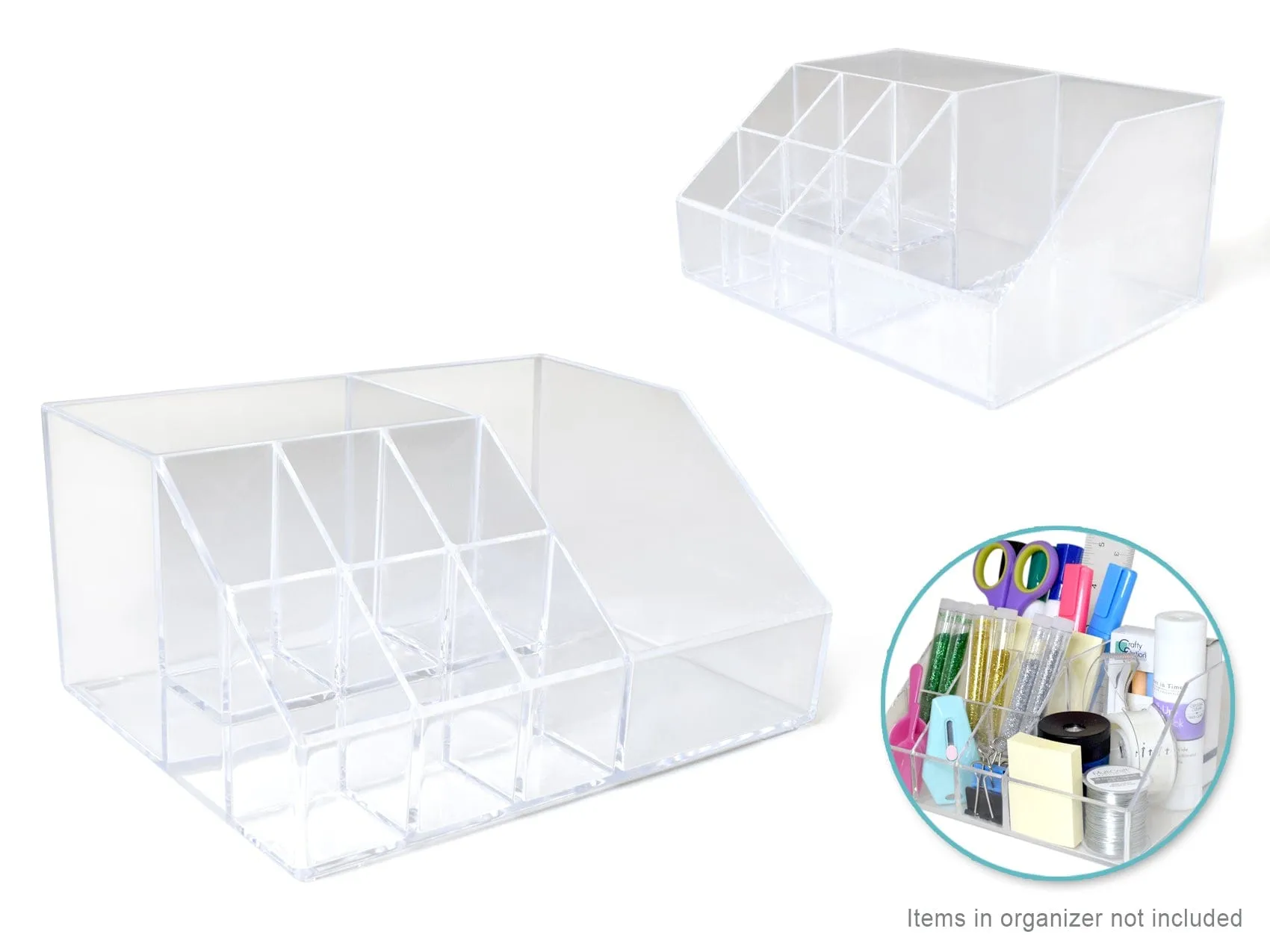 Craft Storage 6.7x5x3.2 inch Desktop Organizer 8-slot Multi-Level