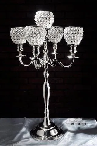 CRYSTAL CANDELABRA 5 HEAD (silver)-CRY1-2