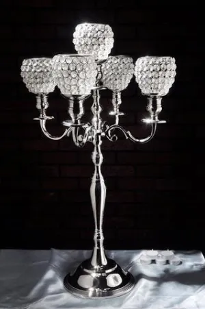 CRYSTAL CANDELABRA 5 HEAD (silver)-CRY1-2