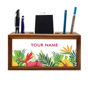 Custom-Made Wood desk organizer - Leaves
