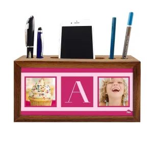 Customized Wooden Desk Organizer - Cup Cake Pink