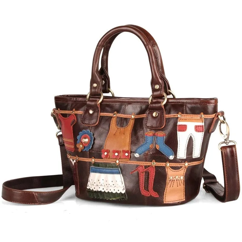 Cute Ladies Small Leather Tote Bag Shoulder Handbags Bags For Women