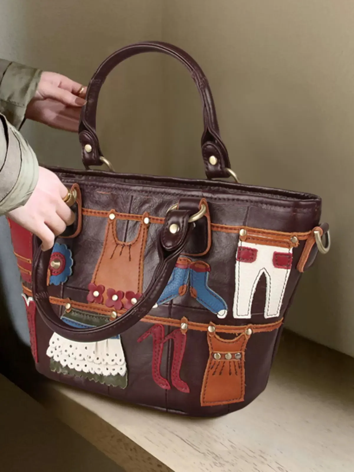 Cute Ladies Small Leather Tote Bag Shoulder Handbags Bags For Women