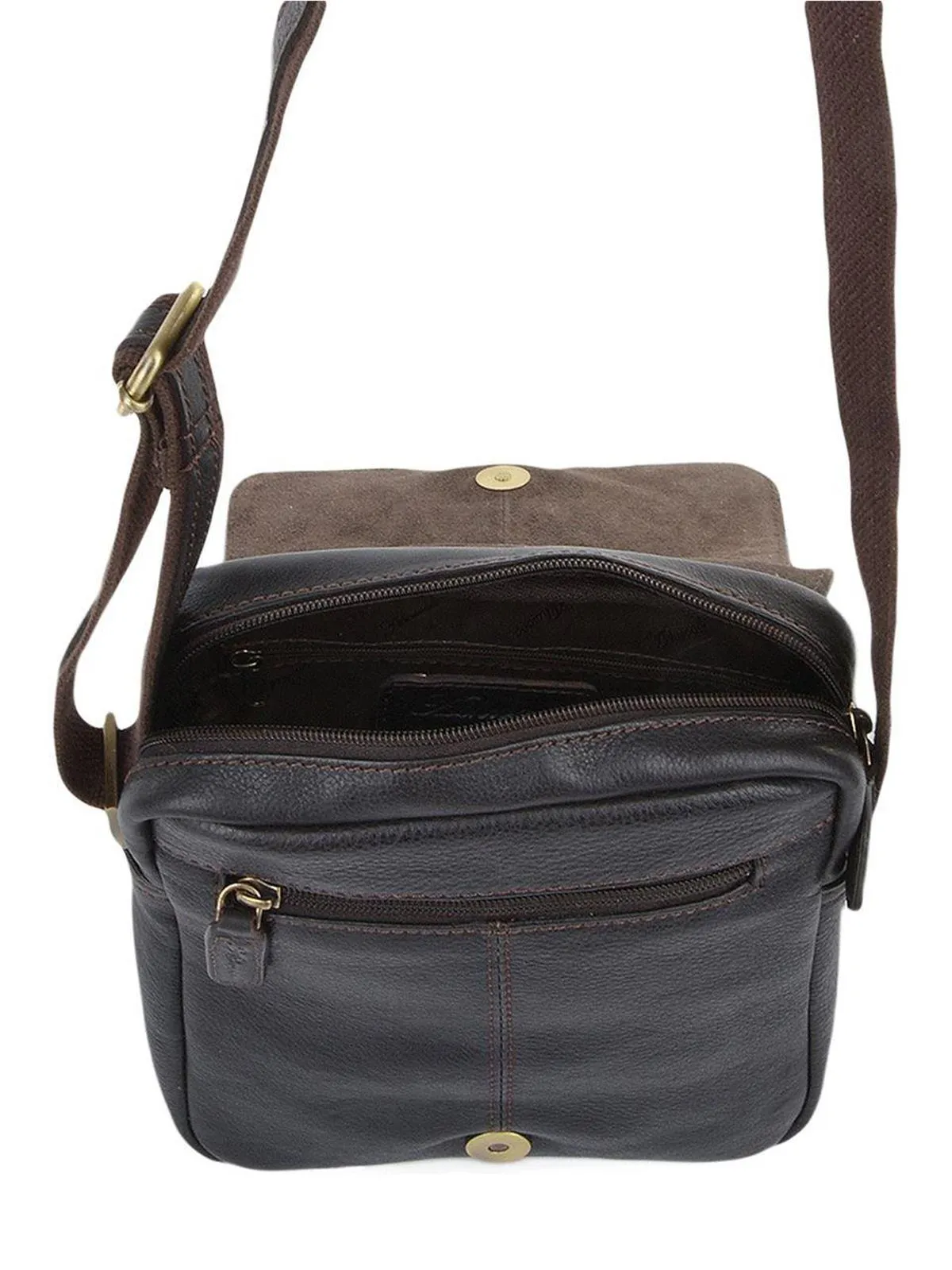 Dark Brown Leather Vintage Style Small Men's Flight Bag