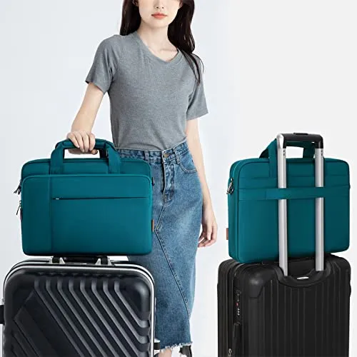 DOMISO 14 inch Laptop Bag Business Briefcase Water-resistant Notebook Messenger Shoulder Bag for 14" MacBook Pro/HP Stream 14 Chromebook 14/IdeaPad ThinkPad/ASUS ZenBook/Dell Inspiron,Turquoise