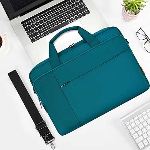 DOMISO 14 inch Laptop Bag Business Briefcase Water-resistant Notebook Messenger Shoulder Bag for 14" MacBook Pro/HP Stream 14 Chromebook 14/IdeaPad ThinkPad/ASUS ZenBook/Dell Inspiron,Turquoise