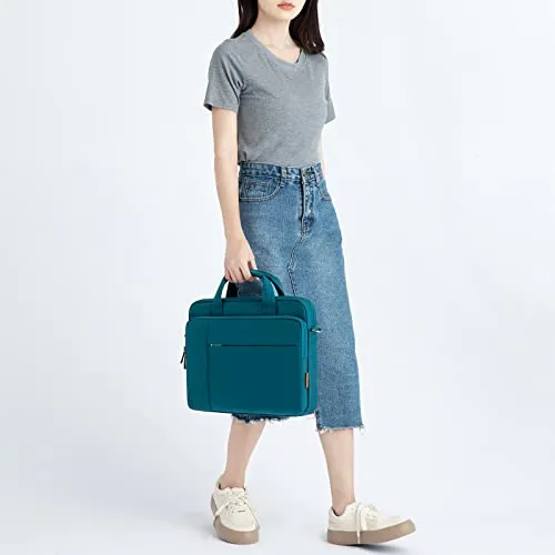 DOMISO 14 inch Laptop Bag Business Briefcase Water-resistant Notebook Messenger Shoulder Bag for 14" MacBook Pro/HP Stream 14 Chromebook 14/IdeaPad ThinkPad/ASUS ZenBook/Dell Inspiron,Turquoise