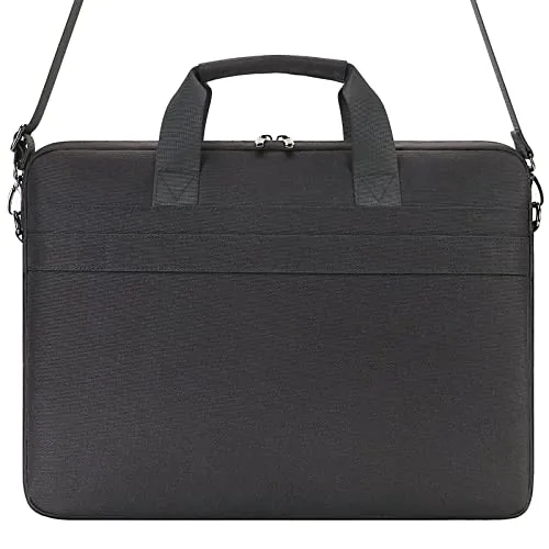 DOMISO 17.3 inch Laptop Bag Business Briefcase Water-resistant Notebook Messenger Shoulder Bag for 17.3" Macbook Pro 17/MSI GS73VR Stealth Pro/Lenovo IdeaPad/ASUS ROG/HP Envy,Black