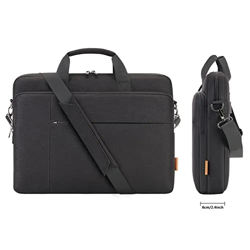 DOMISO 17.3 inch Laptop Bag Business Briefcase Water-resistant Notebook Messenger Shoulder Bag for 17.3" Macbook Pro 17/MSI GS73VR Stealth Pro/Lenovo IdeaPad/ASUS ROG/HP Envy,Black